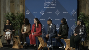 A scene from a panel at OYF Convening Fall 2024: Operationalizing Belonging, Meaning, Wellbeing & Purpose Across the OYF